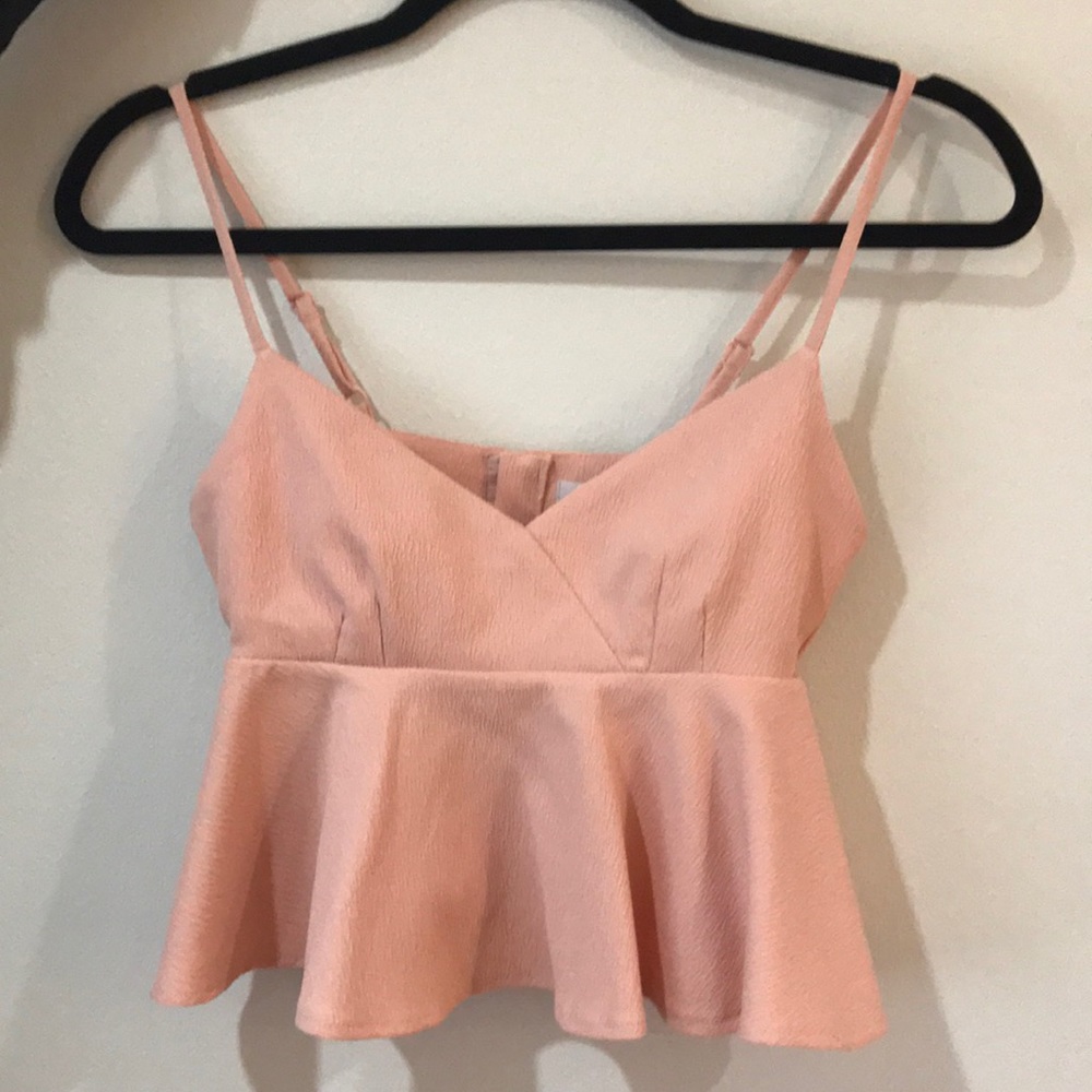 Light pink ruffle crop top. NWT